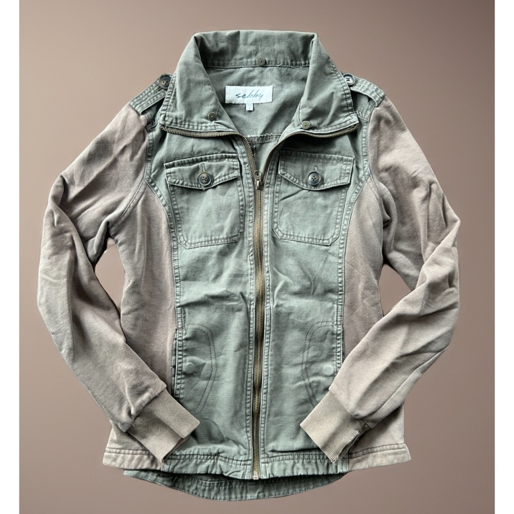 Sebby Women's Green and Tan Utility Jacket